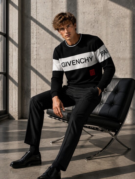 Givenchy Other - Givenchy Paris 4G Logo Colorblock Streetwesr Sweater L Black White Luxury